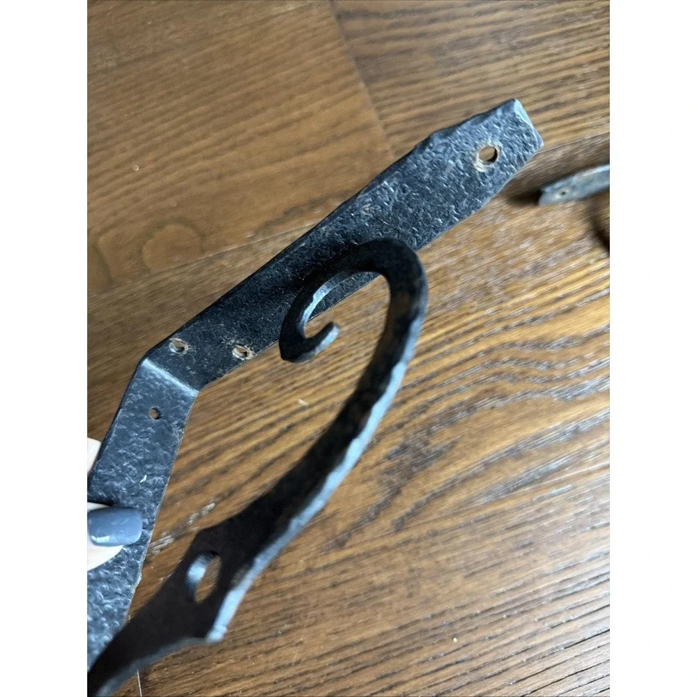 Pair Hand Forged Wrought Iron Shelf Brackets 8x6